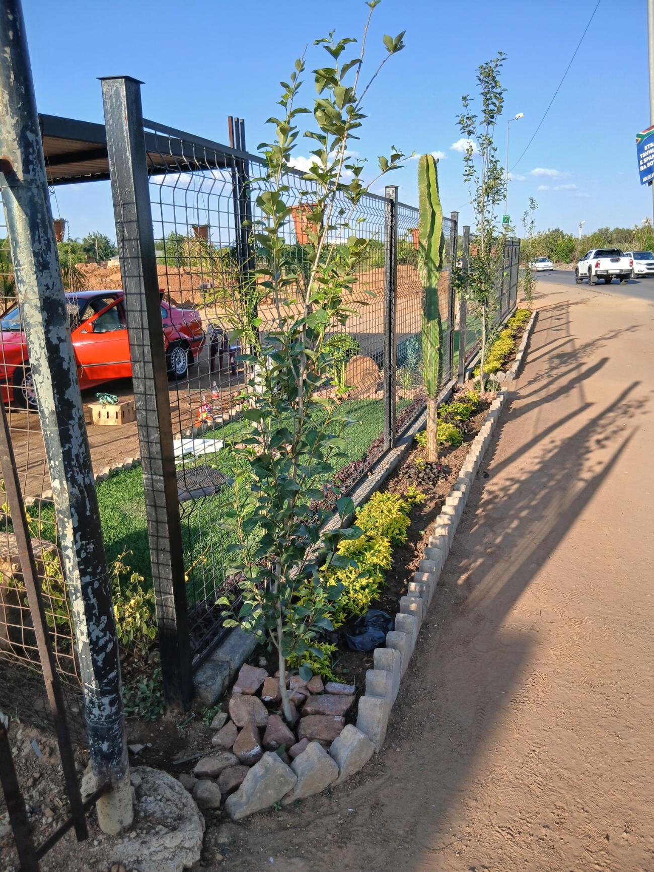 Roadside garden and landscaping already under development at Search's Place